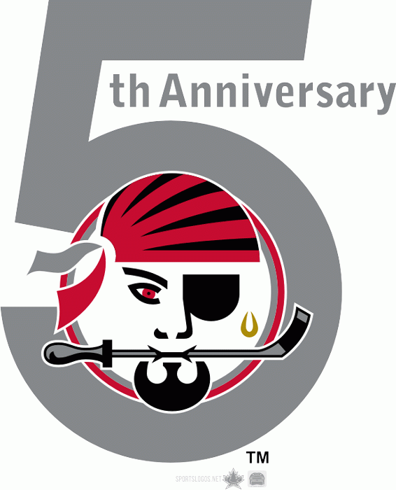 Portland Pirates 1995 96 Anniversary Logo iron on heat transfer
